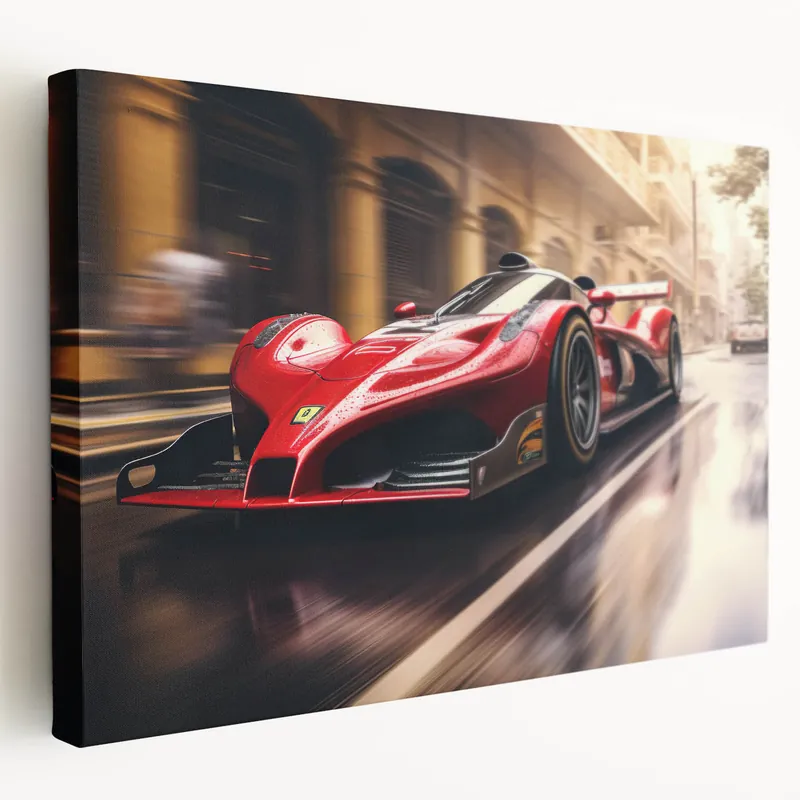 Next Day Delivery Red Supercar Wall Art - Racing Car Canvas Print for Modern Spaces