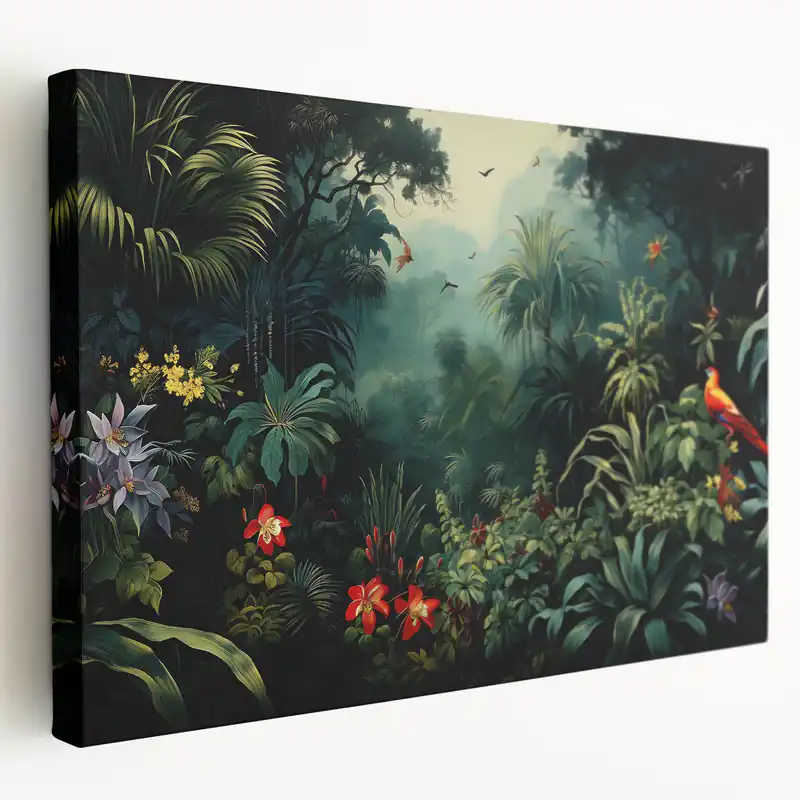 Lush Rainforest Wall Art - Tropical Jungle Canvas Print for Nature Lovers Warranty Included