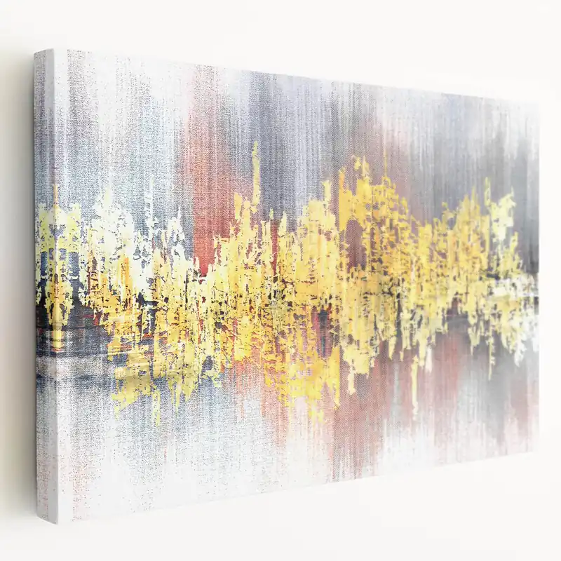 Colorful Strokes and Lines Abstract Art - Vibrant Yellow and Red Canvas Trusted Brand