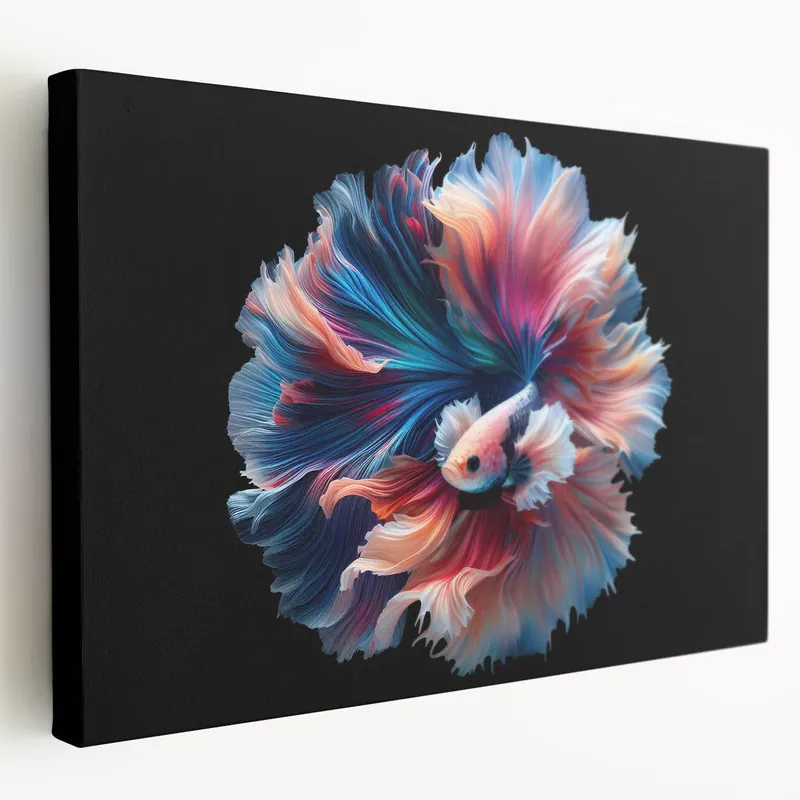 Vibrant Fish Wall Art - Betta Fish Canvas Print - Marine Life Decor Buy Today