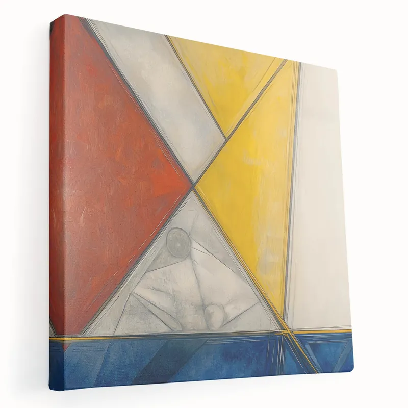 Buy Direct Geometric Abstract Paintings - Red, Yellow & Blue Modern Wall Art
