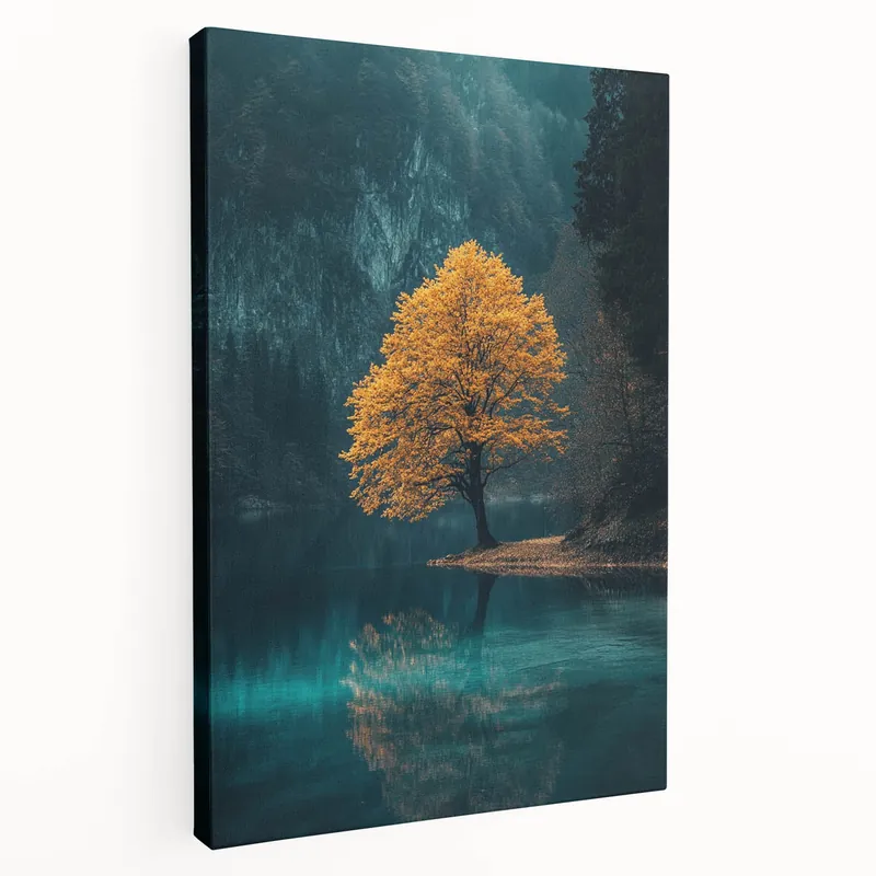 Best Seller Golden Tree Reflection – Tranquil Landscape Art Prints & Decor