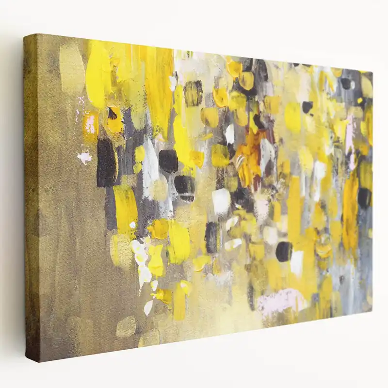 Bold Yellow Moody Modern Wall Art – Abstract Canvas for Vibrant Spaces Hassle-Free Returns