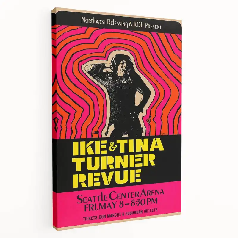 Price Cut Ike & Tina Turner 1968 Concert Poster – Vintage Psychedelic Art