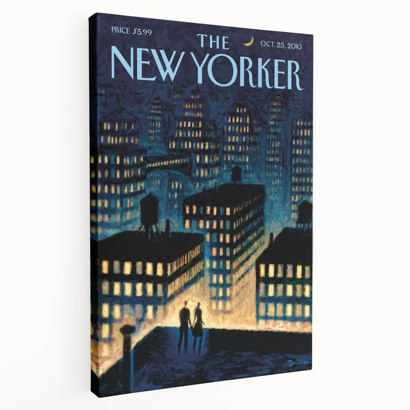 Mega Sale New Yorker Magazine Art - Rooftop View of NYC Poster