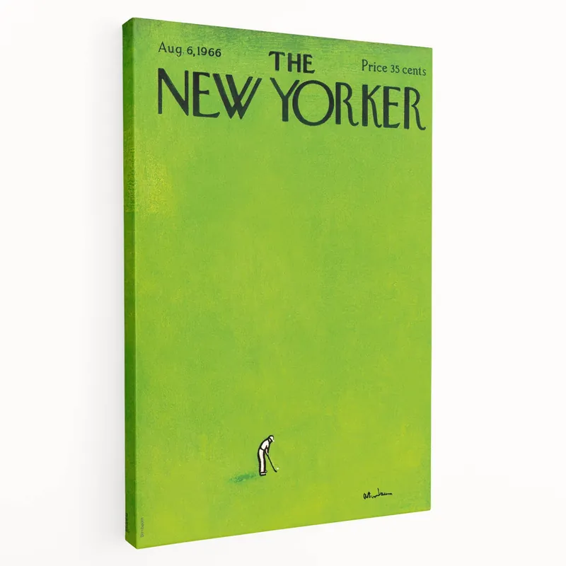 Top Pick Vintage New Yorker Poster – Golfer on Green Field Art Print