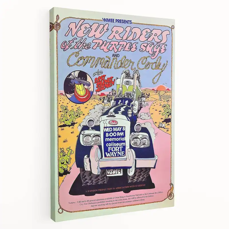 Best Seller New Riders of the Purple Sage Concert Poster – Vintage 1970s Art
