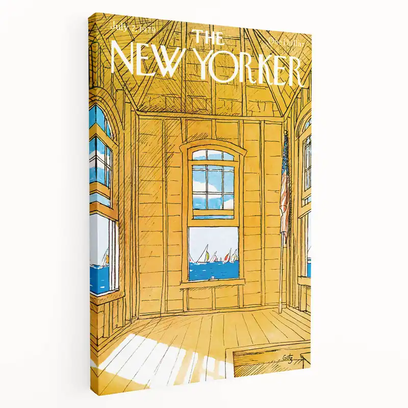 Vintage New Yorker Poster - Sailing Views from the Window Wall Art Print Authentic
