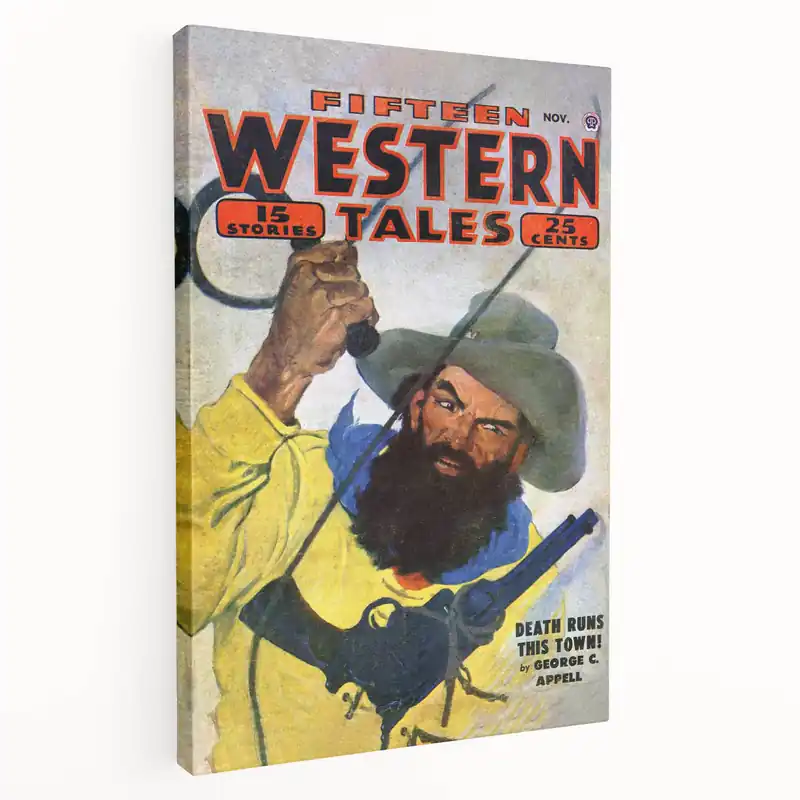 Limited Edition Vintage Magazine Cover Art - Wild West Retro Collectible Print