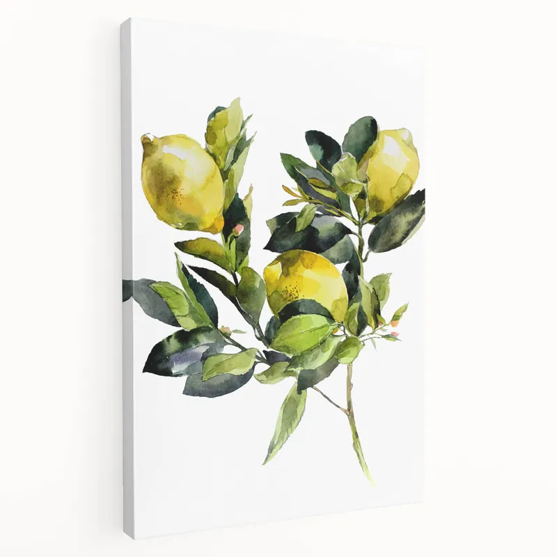 Lemon Botanical Watercolor – Elegant Fruit Wall Art for Kitchen Clearance