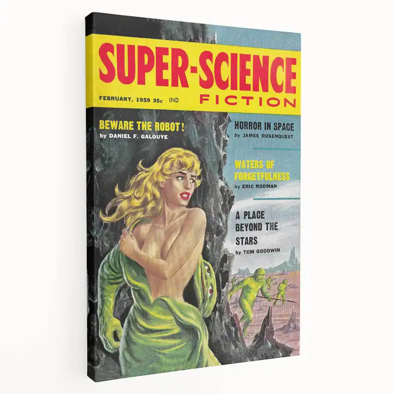 Vintage Magazine Cover Art - Super-Science Fiction Beware the Robot Best Seller