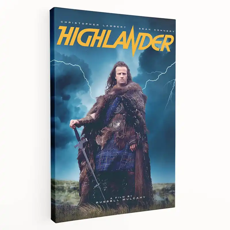 Retro Highlander Poster Art - Vintage Fantasy Action Movie Prints One Day Deal
