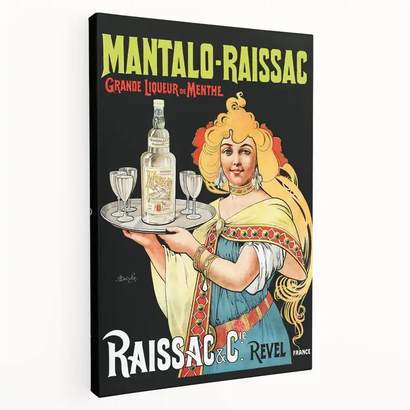 Vintage Mantalo-Raissac Poster – Retro Mint Liqueur Ad Art Top Pick