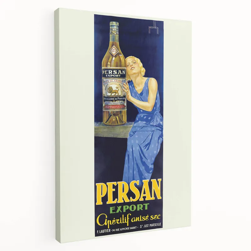 Vintage Persan Export Aniseed Advertising Poster – Retro French Art Buy Online