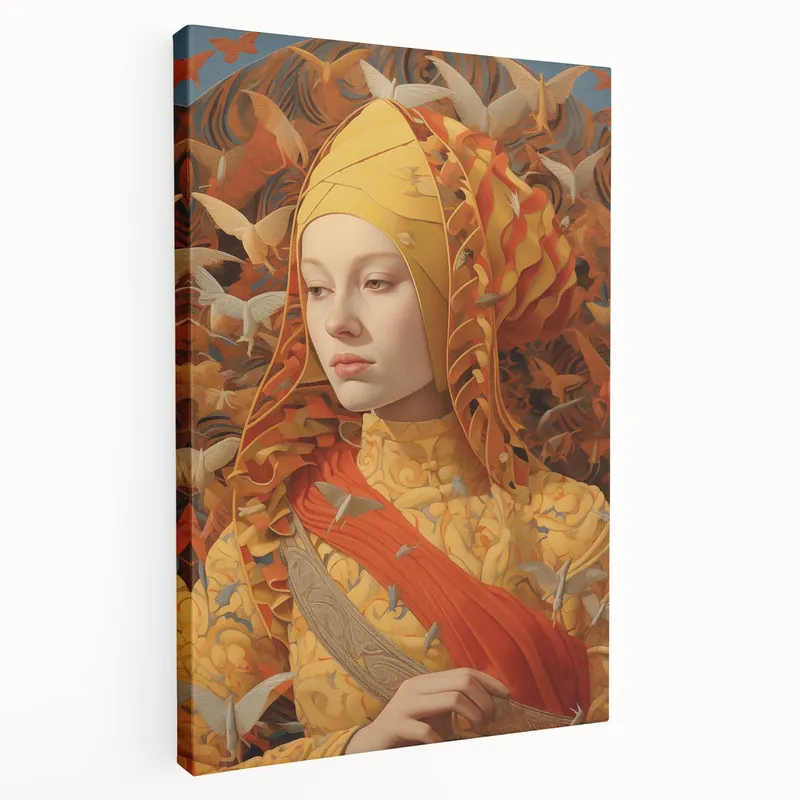 One Day Deal Antique Portrait Prints - Regal Golden Vintage Wall Art
