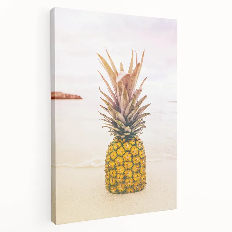 Tropical Pineapple on Beach – Vibrant Summer Wall Art Final Sale