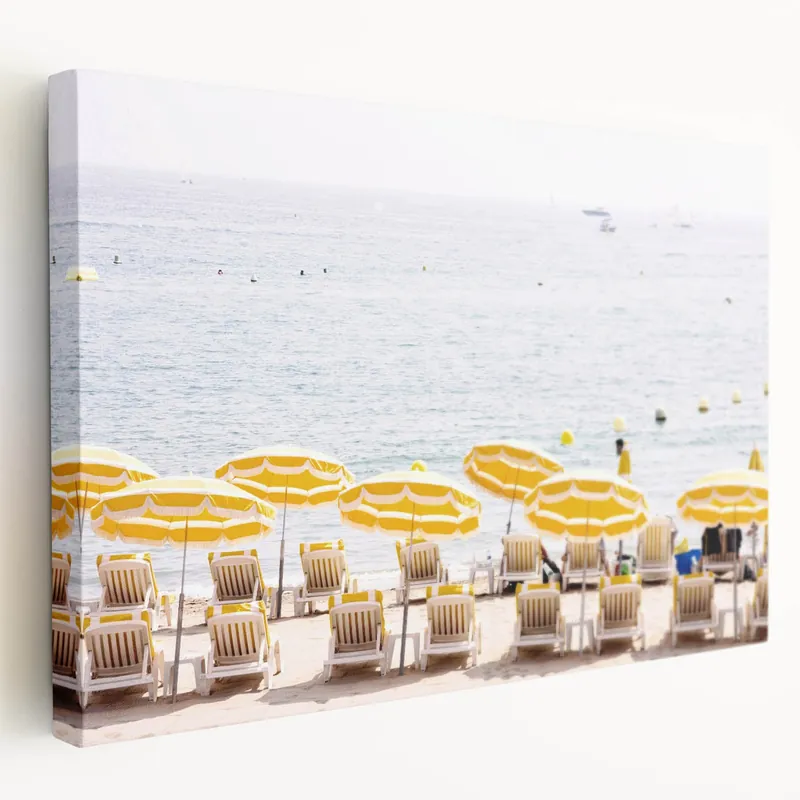 Direct From Manufacturer Vibrant Yellow Beach Umbrellas – Summer Coastal Wall Art