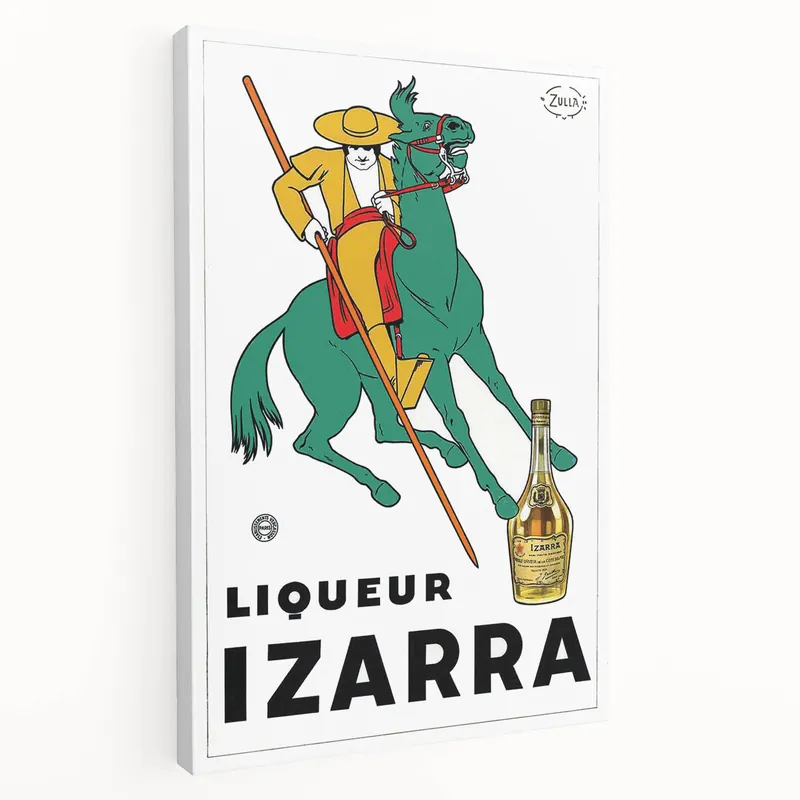 Vintage Izarra Poster: Retro Liqueur Advertising Wall Art Warranty Included