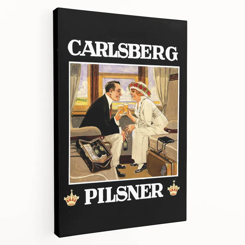 Fresh Stock Vintage Carlsberg Pilsner Poster - Classic Beer Advertising Art
