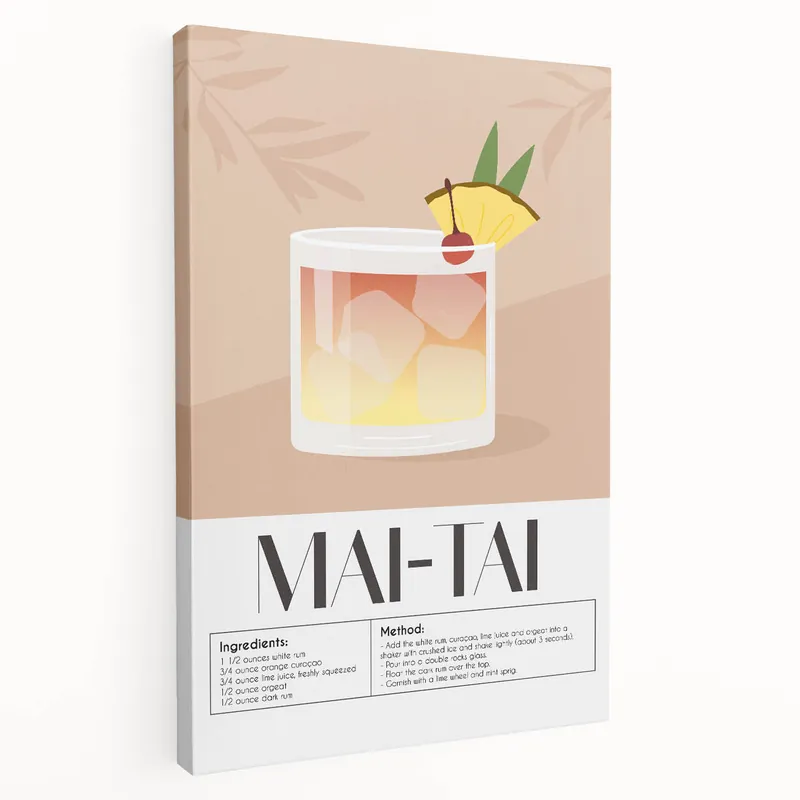 Mai Tai Cocktail Recipe Wall Art – Bar & Beverage Decor Trending