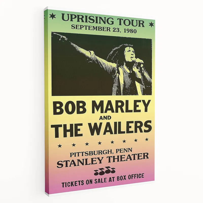 Vintage Bob Marley Uprising Tour Poster 1980 - Retro Music Wall Art Top Rated