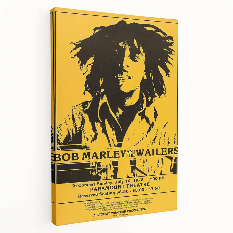 Vintage Bob Marley & The Wailers 1978 Concert Poster - Retro Music Art Warranty Included