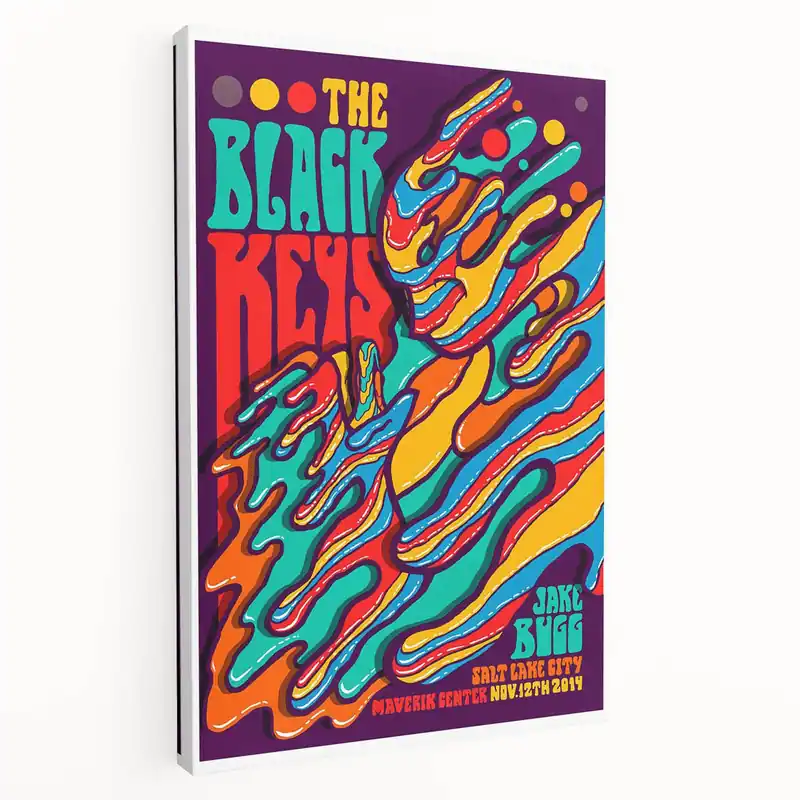 Best Price The Black Keys Concert Poster Art – Psychedelic Rock Wall Decor