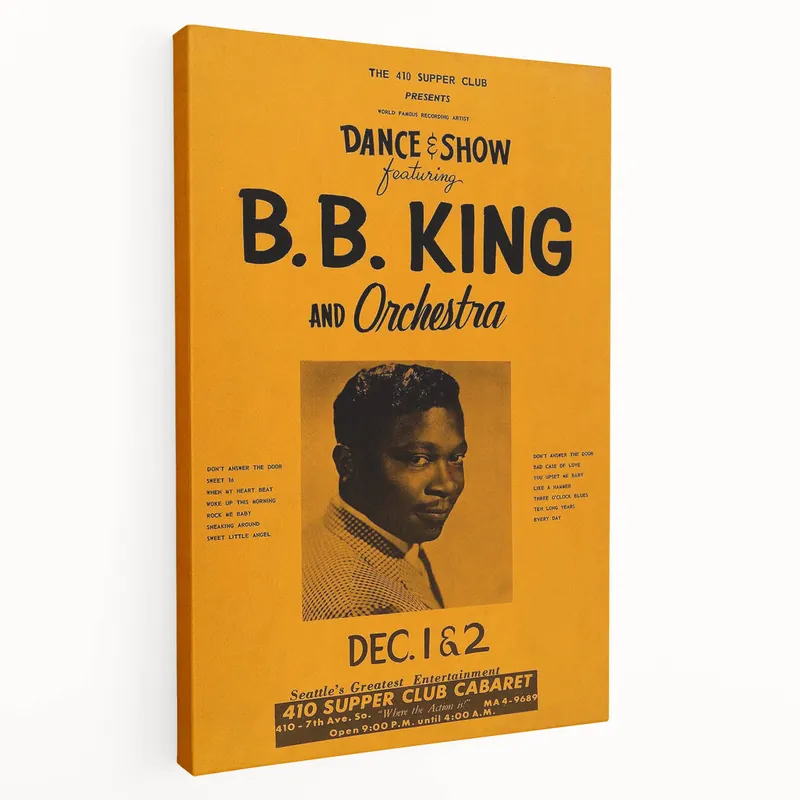 B.B. King Concert Poster Art – Vintage Blues Wall Decor Save Now