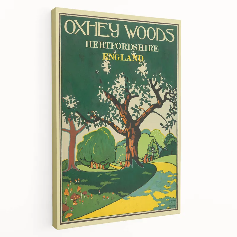 Get Yours Retro Oxhey Woods Travel Poster – Vintage English Nature Art