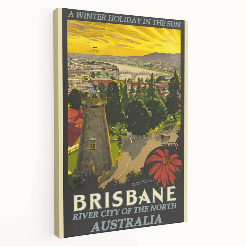 Brisbane Retro Travel Poster | Vintage River City Art Print Reduced Price