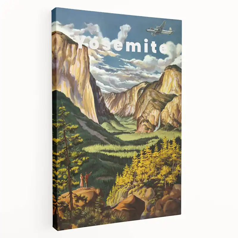 Holiday Sale Vintage Travel Poster - Yosemite National Park | Retro Landscape Art