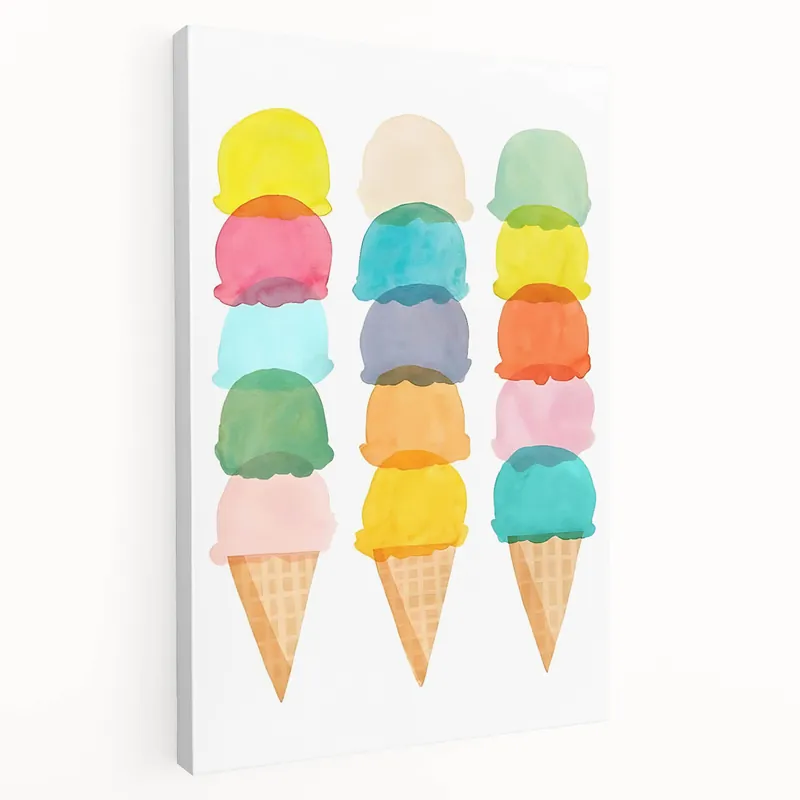 Pastel Ice Cream Girls Room Wall Art - Playful Nursery Art Print Top Pick