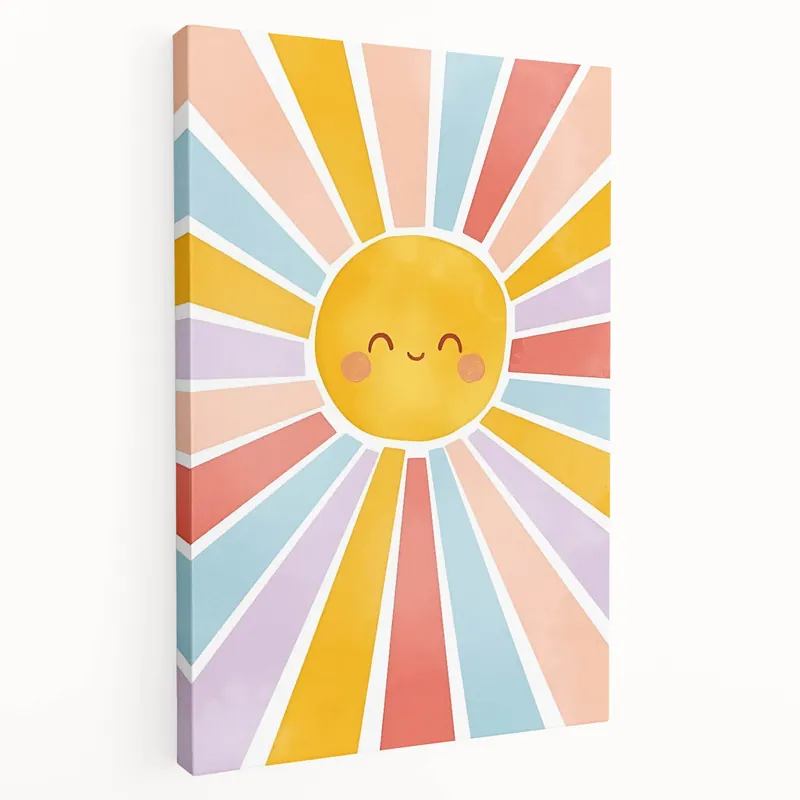 Buy Direct Playroom Wall Art - Cheerful Sunburst Kids Room Decor for Girls