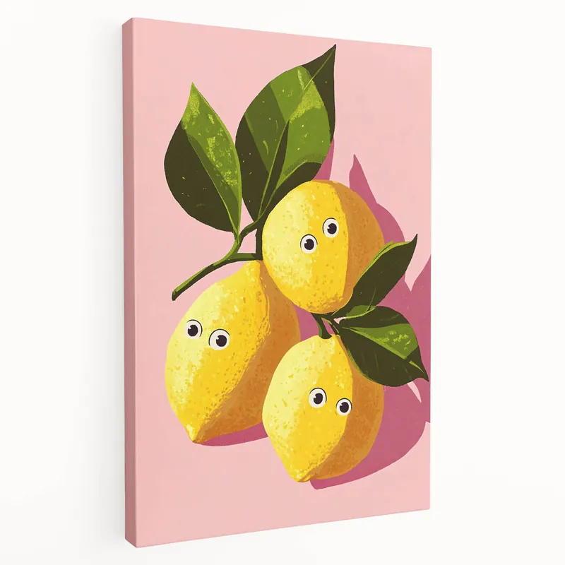 Low Price Playful Lemon Girls Room Wall Art – Kids Room Art Print