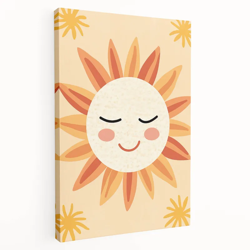 Acrylic Glass Art for Kids Rooms - Smiling Sun Nursery Print Best Seller