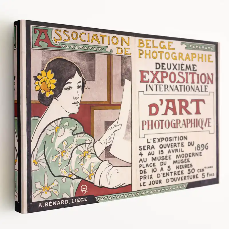 Best Price Vintage Exhibition Poster Art – Retro Design with Green & Yellow Accents