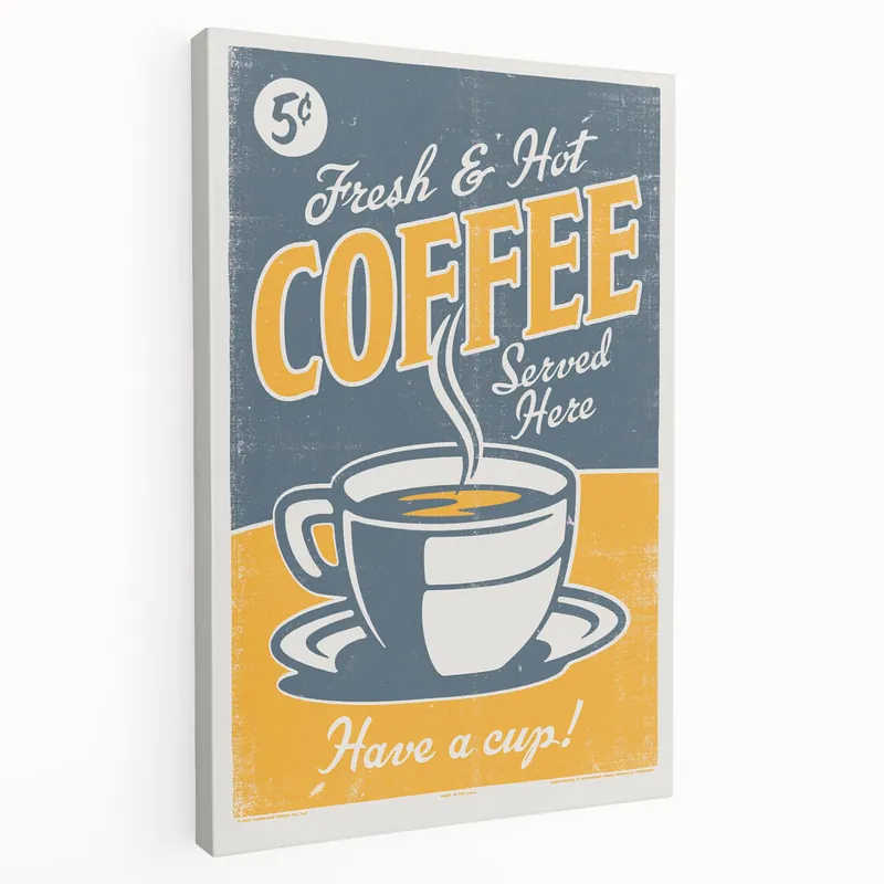 Today Only Vintage Retro Coffee Poster - Fresh & Hot Coffee Art Print