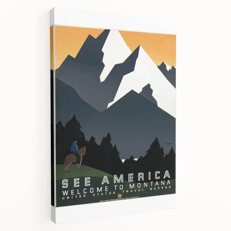Vintage Montana Travel Poster – Retro See America Wall Art Print Limited Offer