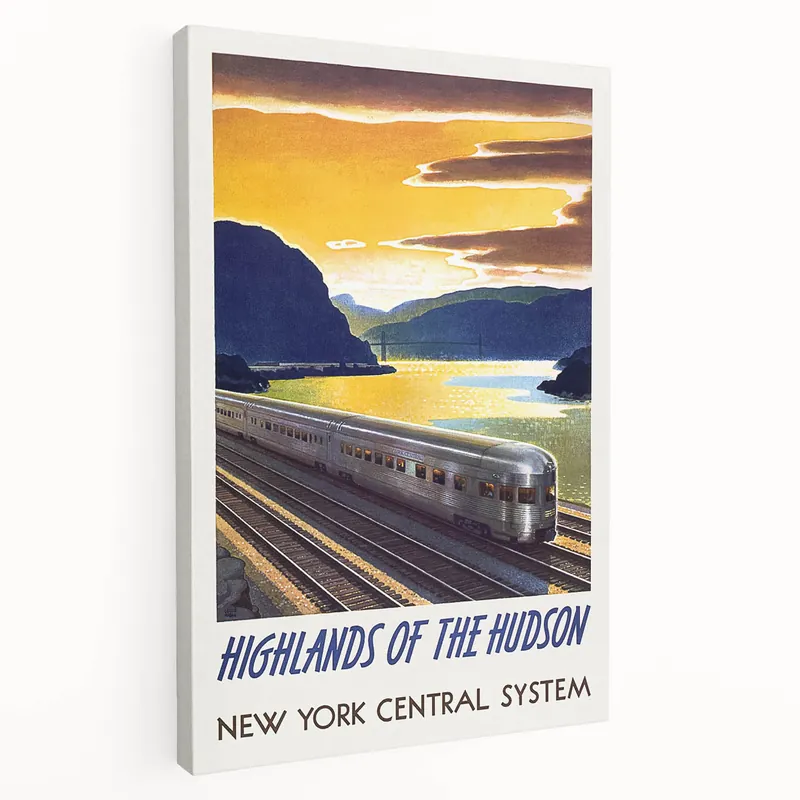 Vintage Hudson River Train Poster – Retro New York Travel Art While Supplies Last