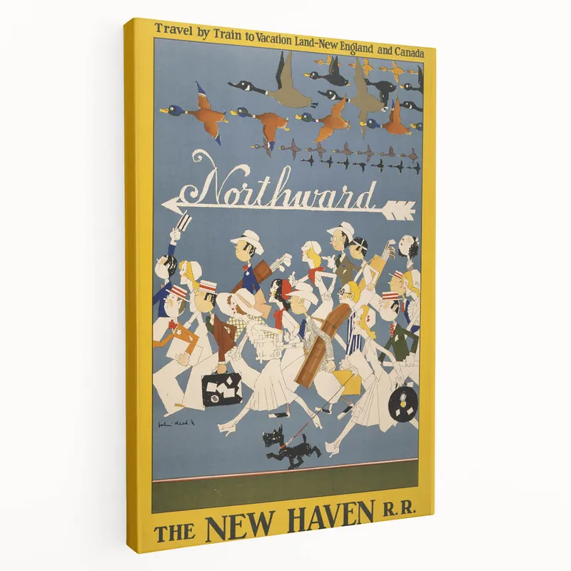 Vintage Travel Poster - New Haven Railroad | Retro Train Art High Quality