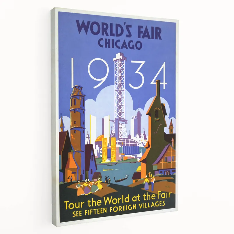 Direct From Factory Vintage Travel Poster - 1934 Chicago World’s Fair Wall Art
