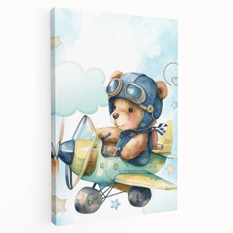 Aviator Teddy – Boys Room Wall Art Big Sale