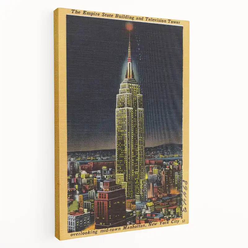 Don’t Miss Out Vintage Travel Poster - Empire State Building at Night, NYC