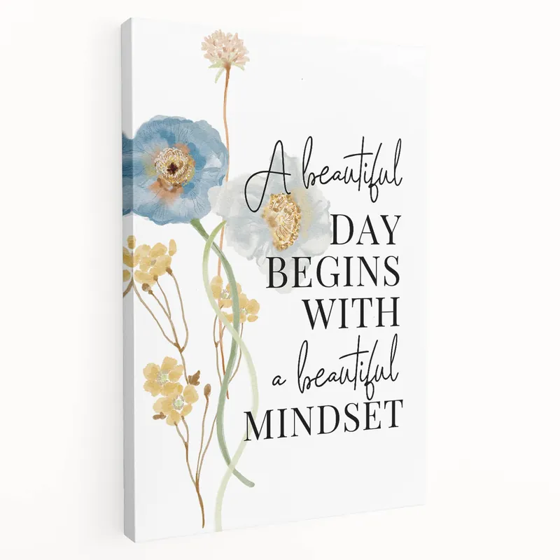 Floral Typography Art Print – Positive Quote on Canvas Editor’s Pick