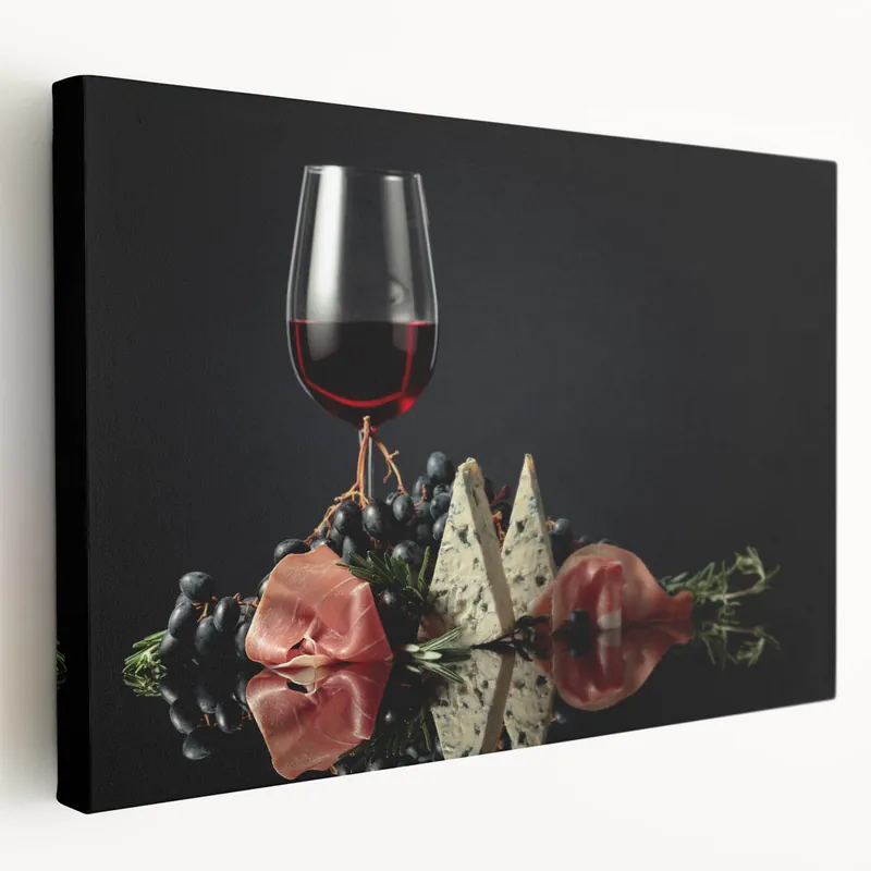 Wine & Cheese Elegance - Sophisticated Kitchen Wall Art Free Shipping