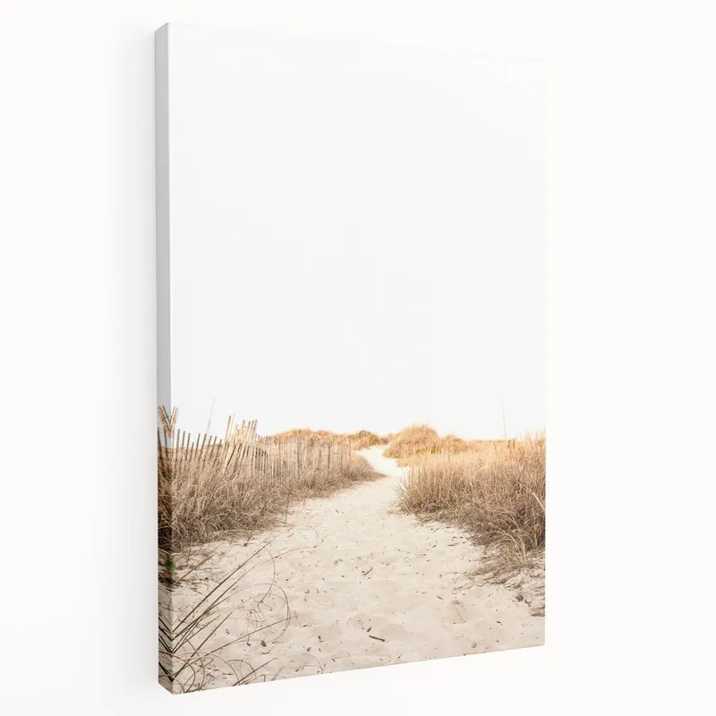 No Minimum Order Summer Landscape Art - Sandy Path Coastal Nature Canvas Print