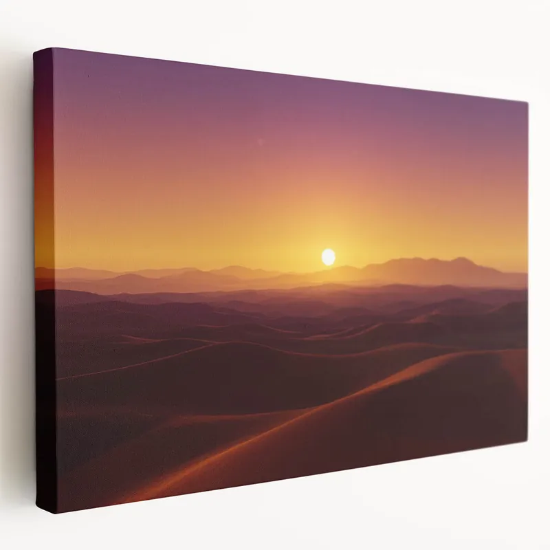 Golden Desert Sunrise - Tranquil Sand Dunes Landscape Wall Art New Arrival