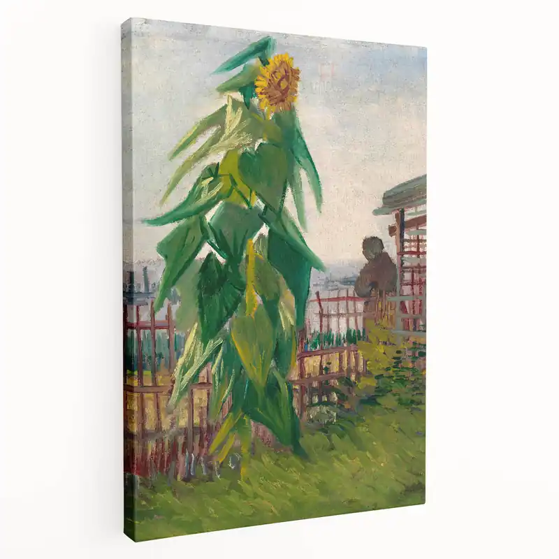 Worldwide Shipping Impressionist Wall Art - Allotment with Sunflower by Van Gogh