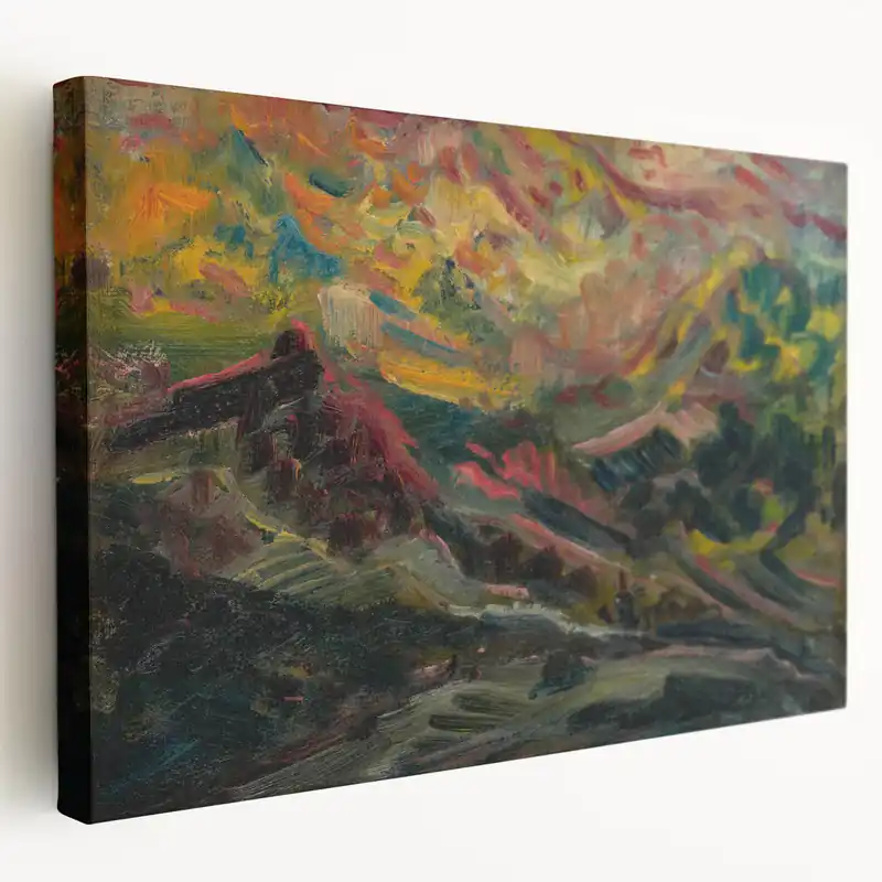 Expressionist Art Sunset in the Mountains - Modern Expressionism Wall Art Trending