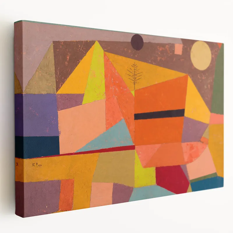 Sale Modern Wall Art: Abstract Joyful Mountain Landscape in Vibrant Hues